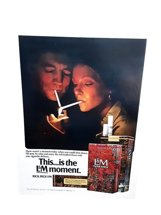 L&M Other - 1972 L&M Filter Kings Cigarette Ad Smoking Couple Vintage Tobacco